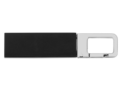 Флеш-карта USB 2.0 16 Gb с карабином Hook, черный/серебристый , размер 16ГБ