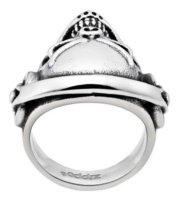 Кольцо ZIPPO, серебристое, в форме черепа, нержавеющая сталь, 2,5x2,6x0,6 см, диаметр 19,7 мм