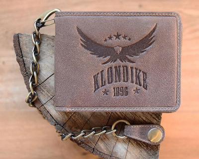Бумажник KLONDIKE 1896 коллекция «ИСТОК | MAIN», натуральная кожа в коричневом цвете, 12,5 х 10 см