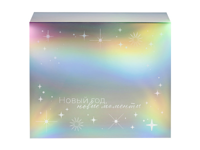 Подарочная коробка с голографическим шубером Aurora, L, вн. размер 260х260х100 мм. , размер L