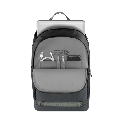 Рюкзак WENGER Tyon 15.6", антрацит/черный, переработанный ПЭТ/Полиэстер, 32х18х48 см, 23 л.
