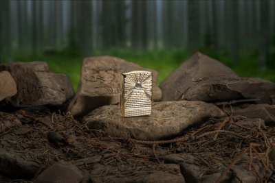 Зажигалка ZIPPO Armor™ Всевидящее око с покрытием Глянцевая латунь | Eye of Providence High Polish Brass, латунь/сталь, золотистая, 38x13x57 мм