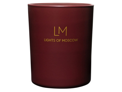 Ароматическая свеча в бордовом стакане Sunset, коллекция Exclusive, 250 мл , размер С лого