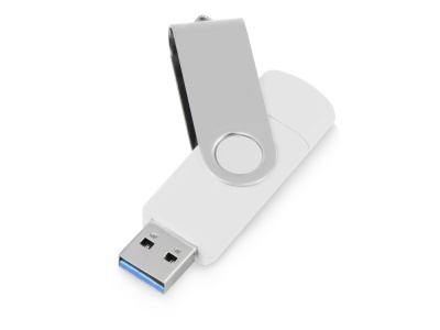 USB3.0/USB Type-C флешка на 16 Гб Квебек C, белый , размер 16ГБ