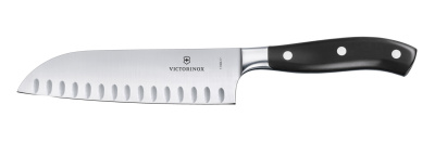 Набор из 6 кованых кухонных приборов VICTORINOX: 5 ножей и ножницы, в антрацитовой подставке из бука