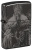 Зажигалка ZIPPO Skull King с покрытием High Polish Black, латунь/сталь, черная, глянцевая, 38x13x57 мм