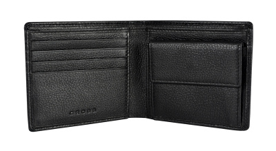 Кошелёк Cross RTC Black, кожа наппа, тисненая, чёрный, 11 х 9 х 1,5 см
