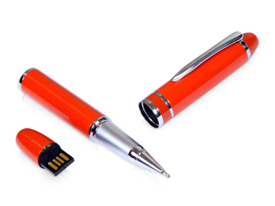 USB-флешка на 16 Гб в виде ручки с мини чипом, оранжевый , размер 16ГБ