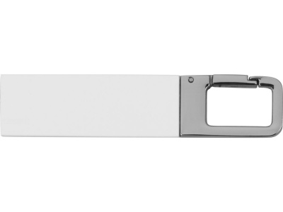Флеш-карта USB 2.0 16 Gb с карабином Hook, белый/серебристый , размер 16ГБ