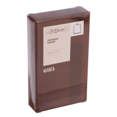 Фляга S.Quire 0,27 л, сталь+искусственная кожа, черная