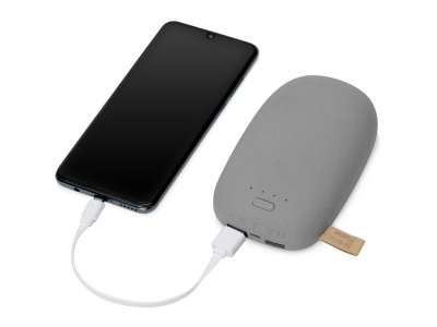 Внешний аккумулятор в форме камня Stone, 10400 mAh, серый , размер 10400 mAh