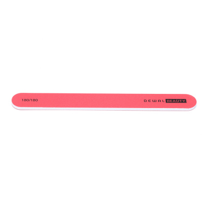 Пилка Dewal Beauty для ногтей, прямая красная 1,9х17,8 см, 180/180 грит