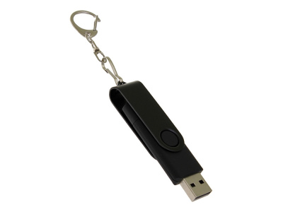 USB-флешка на 16 Гб 2 в 1 поворотный механизм, c дополнительным разъемом Type-C с одноцветным металлическим клипом, черный , размер 16ГБ