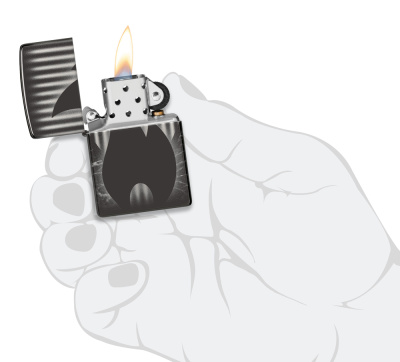 Зажигалка ZIPPO Classic с покрытием High Polish Black, латунь/сталь, черная, глянцевая, 38x13x57 мм