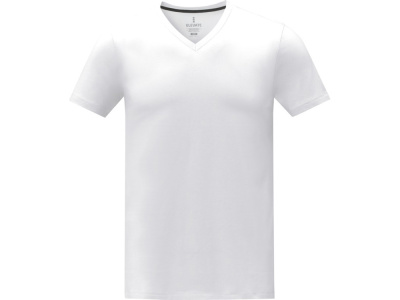 Somoto Мужская футболка с коротким рукавом и V-образным вырезом , белый , размер XL