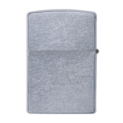 Зажигалка ZIPPO классическая с покрытием поцарапанный хром | Classic Street Chrome, латунь/сталь, серебристая, матовая, 38x13x57 мм