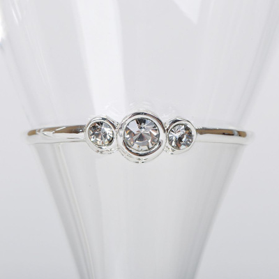 Бокалы для шампанского "Crystal" (2шт), D=6,8см, Н=25,2см, стекло, посеребренный металл,лаковое покр