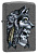 Зажигалка ZIPPO Череп с головой волка с каменным покрытием | Wolf Skull Iron Stone, латунь/сталь, серая, матовая, 38x13x57 мм