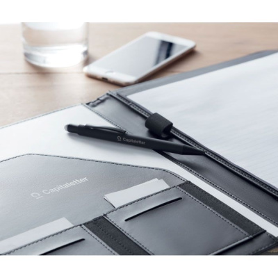 Папка A4 в 300D RPET черно-белый