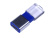 USB-флешка промо на 32 Гб прямоугольной формы, выдвижной механизм, синий , размер 32ГБ