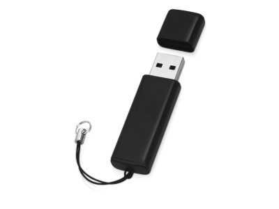 Флеш-карта USB 2.0 16 Gb металлическая с колпачком Borgir, черный , размер 16ГБ