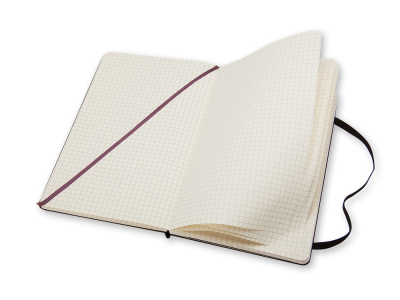 Записная книжка Moleskine Classic (в клетку) в твердой обложке, Large (13х21см), черный , размер A5