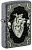 Зажигалка ZIPPO Сердце с каменным покрытием | Heart Design Iron Stone, латунь/сталь, серая, 38x13x57 мм