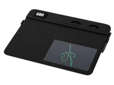 Многофункциональный коврик для мыши Multi Pad с беспроводной зарядкой и LCD экраном, 10 Вт, черный