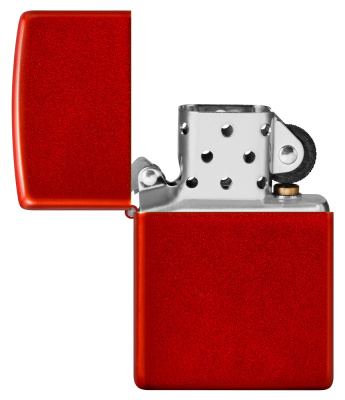 Зажигалка ZIPPO классическая с металлизированным красным покрытием | Classic Metallic Red, латунь/сталь, красная, матовая, 38x13x57 мм
