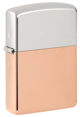 Зажигалка ZIPPO с двойным металлическим покрытием | Bimetal, медь/латунь/сталь, медная, 38x13x57 мм