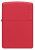 Зажигалка ZIPPO Логотип с красным матовым покрытием | Logo Red Matte, латунь/сталь, красная, матовая, 38x13x57 мм