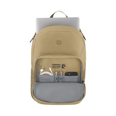 Рюкзак WENGER Crango 16", бежевый, переработанный ПЭТ/Полиэстер, 33х22х46 см, 27 л.