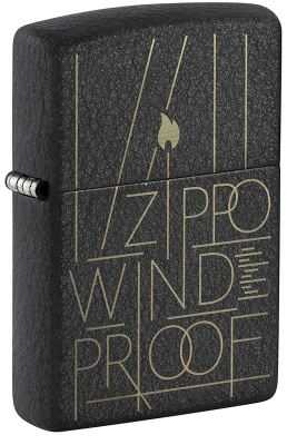 Зажигалка ZIPPO Искусство линий с черным покрытием с кракелюром | Line Art Black Crackle™, латунь/сталь, чёрная, матовая, 38x13x57 мм