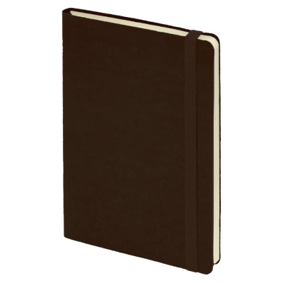 Ежедневник недатированный Boomer, А5,  темно-коричневый, кремовый блок в линейку, без обреза