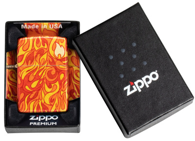 Зажигалка ZIPPO Fire с покрытием 540 Tumbled Brass, латунь/сталь, разноцветная, 38x13x57 мм