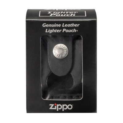 Чехол ZIPPO для широкой зажигалки, с отверстием для большого пальца, натуральная кожа, чёрный