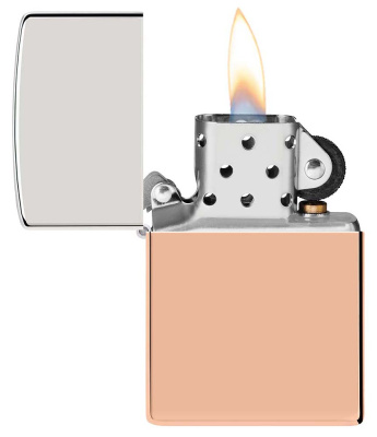 Зажигалка ZIPPO с двойным металлическим покрытием | Bimetal, медь/латунь/сталь, медная, 38x13x57 мм