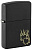 Зажигалка ZIPPO Сердца в огне с черным матовым покрытием | Fire Heart Black Matte, латунь/сталь, черная, матовая, 38x13x57 мм