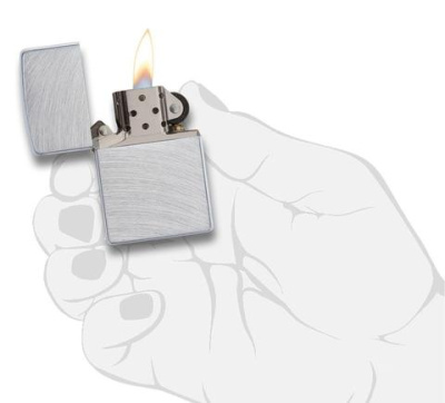 Зажигалка ZIPPO классическая хромированная с дугообразным узором | Classic Chrome Arch, латунь/сталь, серебристая, матовая, 38x13x57 мм