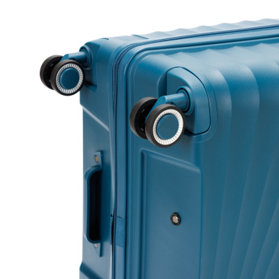 Чемодан TORBER НЕВО, синий, полипропилен, 49 х 28 х 76 см, 95 л