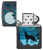 Зажигалка ZIPPO Wolf and Moon с покрытием Black Matte, латунь/сталь, чёрная, матовая, 38x13x57 мм