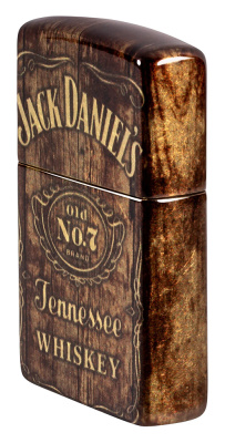 Зажигалка ZIPPO Jack Daniel's с покрытием 540 Tumbled Brass, латунь/сталь, разноцветная, 38x13x57 мм