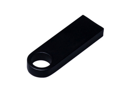 USB 2.0-флешка на 512 Мбайт с мини чипом и круглым отверстием, черный , размер 512МБ