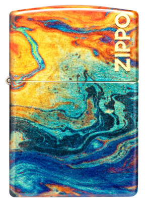 Зажигалка ZIPPO Цветная с покрытием Искусственно состаренная латунь на 540 | Colorful Design 540 Tumbled Brass, латунь/сталь, разноцветная, 38x13x57мм
