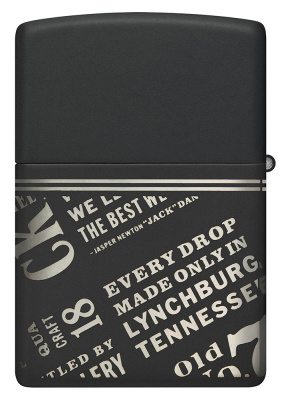Зажигалка ZIPPO Jack Daniel's с покрытием Black Matte, латунь/сталь, разноцветная, 38x13x57 мм