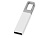 Флеш-карта USB 2.0 16 Gb с карабином Hook, белый/серебристый , размер 16ГБ