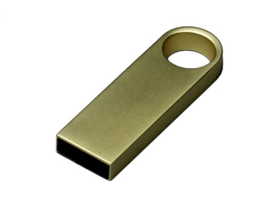 USB 3.0-флешка на 64 Гб с мини чипом и круглым отверстием, золотистый , размер 64ГБ