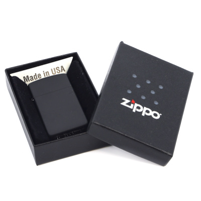 Зажигалка ZIPPO Slim® с покрытием Black Matte, латунь/сталь, чёрная, матовая, 29x10x60 мм