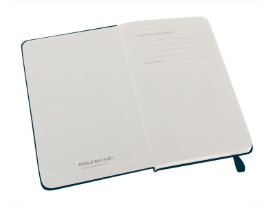 Записная книжка Moleskine Classic (в линейку) в твердой обложке, Pocket (9x14см), голубой сапфир , размер A6