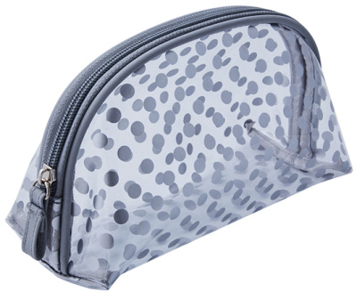 Косметичка Dewal Beauty серия "Горох", серая 19х8,5х11,5см